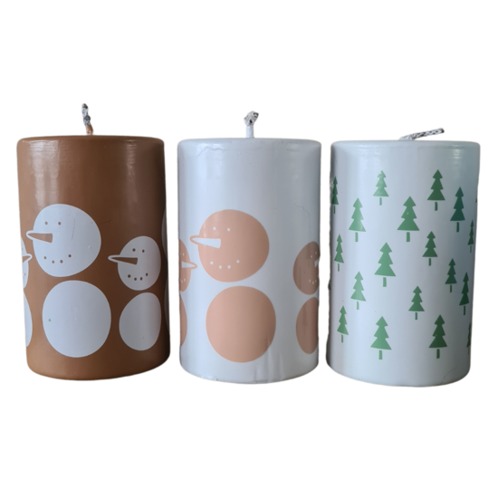 Rustik Lys - Outdoor Pilaarkaars Christmas s/3 Kneusje