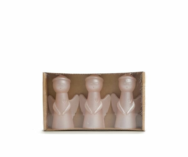 Rustik Lys - Kaars Kerstengel XS skin metallic s/3