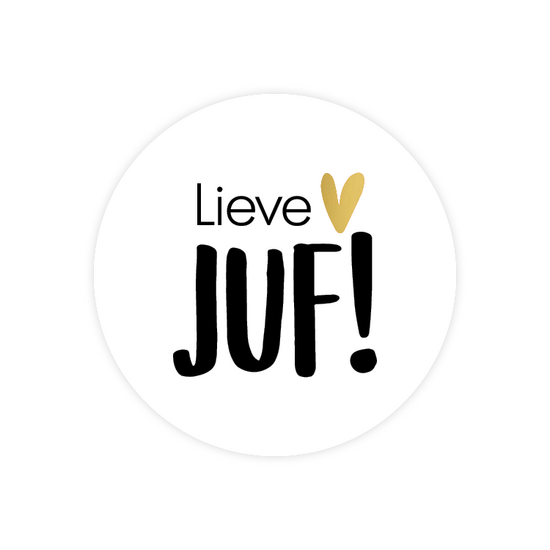 Cadeausticker 'Lieve juf', set van 3