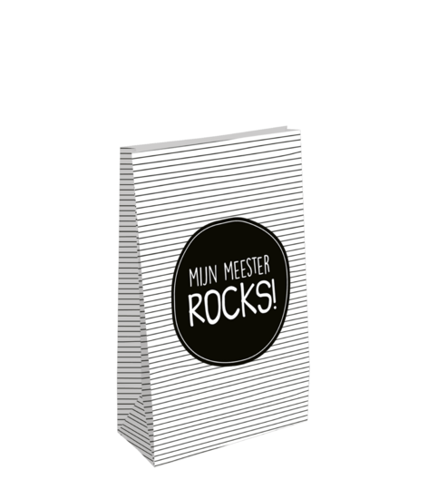 Cadeauzak 'Mijn meester rocks' L