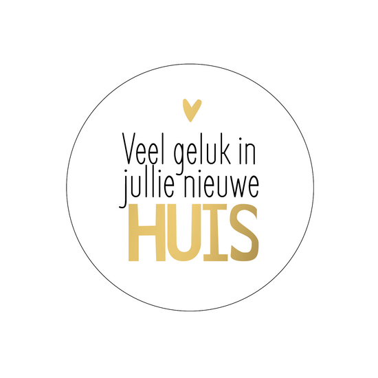Cadeausticker 'Veel geluk in jullie nieuwe huis', set van 3