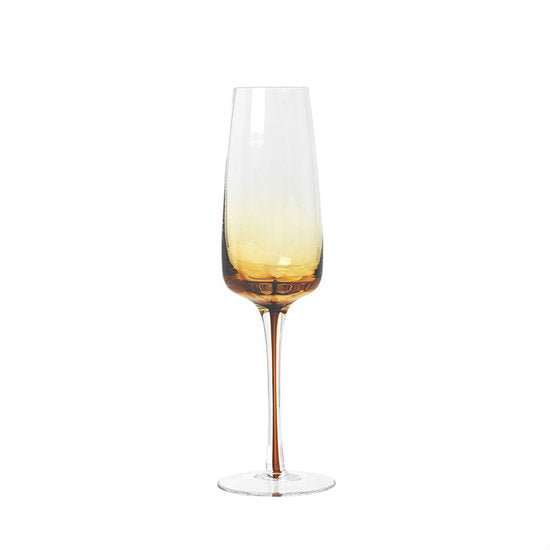 Broste Copenhagen - Amber - Champagneglas, set van 2 stuks