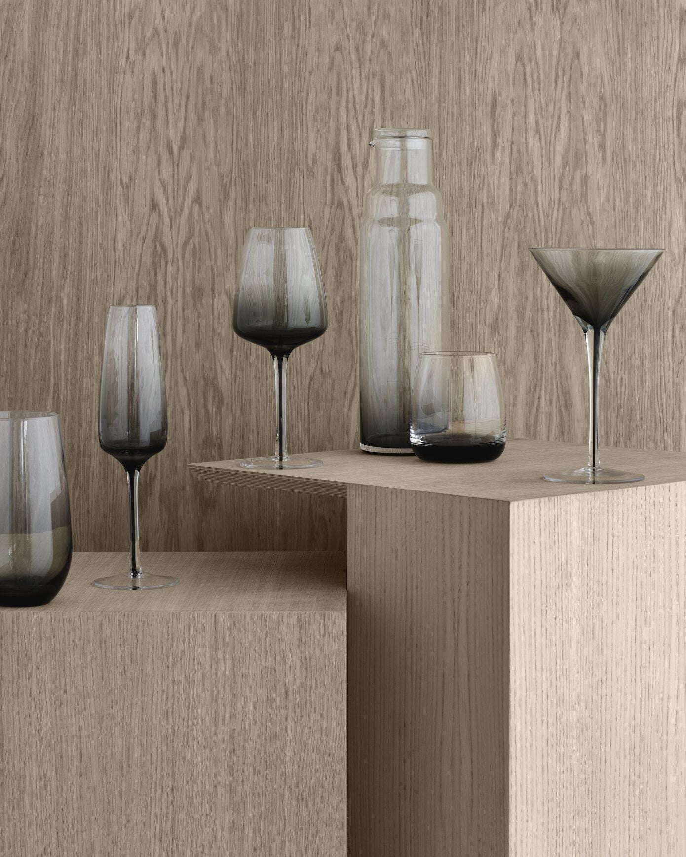 Broste Copenhagen - Smoke - Champagneglas, set van 3 stuks