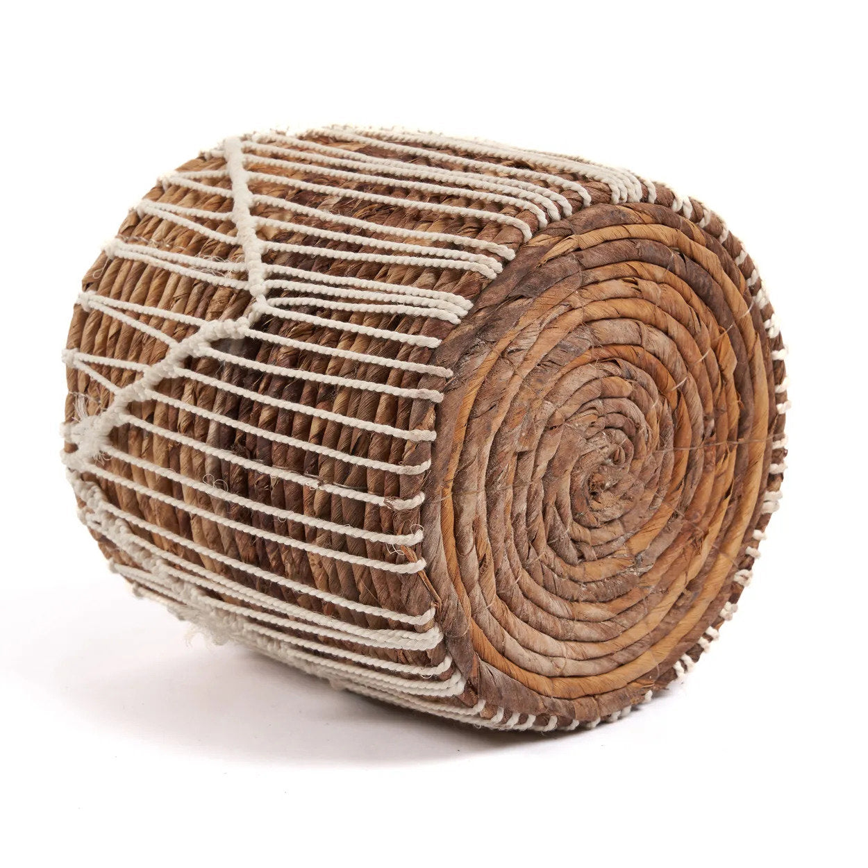 Bazar Bizar - Macra-Mazing Mand Naturel Wit L – 20 x 20 x 20 cm