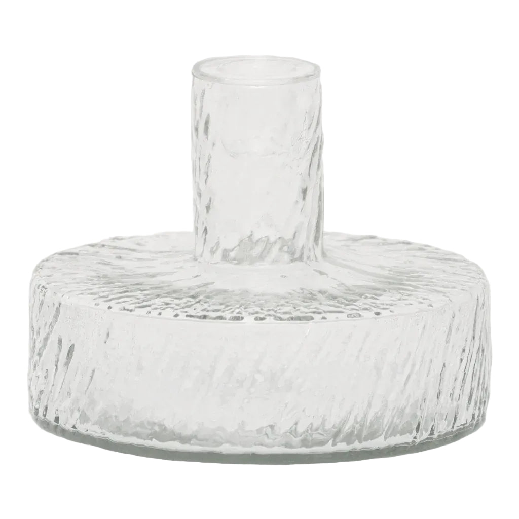 Urban Nature Culture - Kandelaar Solvi B - Gerecycled Glas Transparant Ø 15 cm