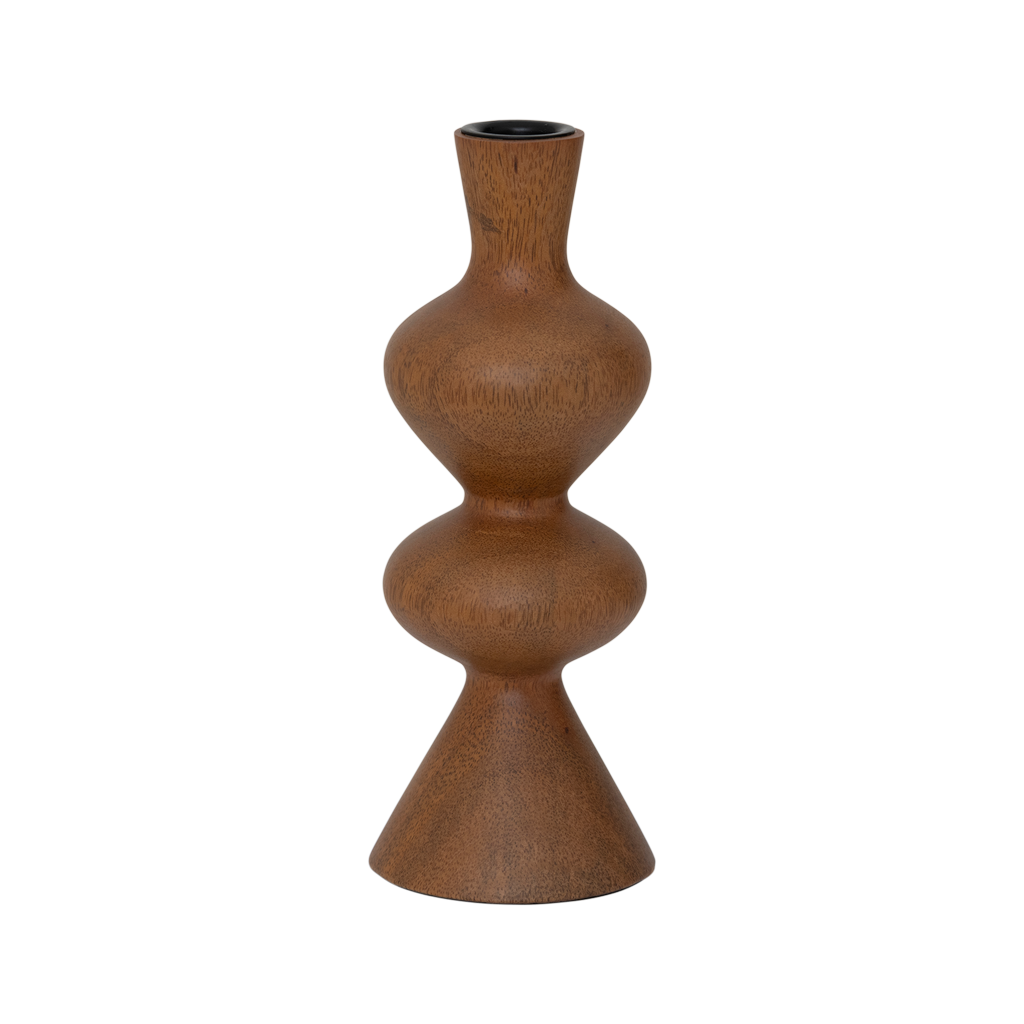 Urban Nature Culture kandelaar Rosha Golden Oak van mangohout Ø8,5 × 22 cm