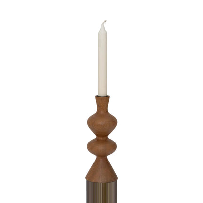 Urban Nature Culture kandelaar Rosha Golden Oak van mangohout Ø8,5 × 22 cm