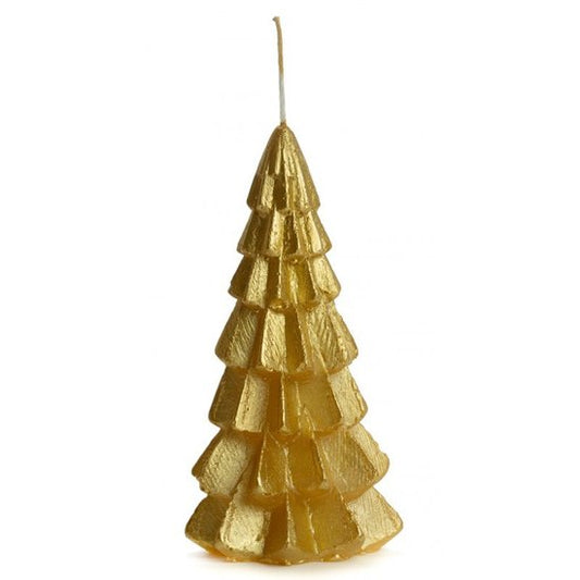 Rustik Lys - Kerstboom kaars goud Small