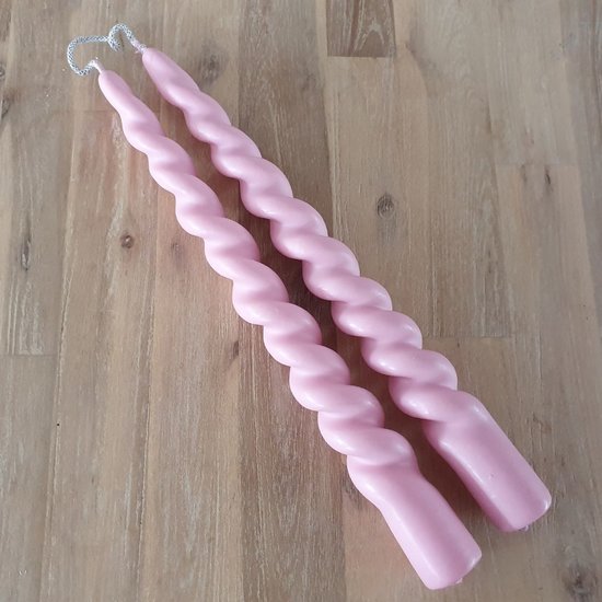 Rustik Lys - Outdoor kaars Swirl Soft pink L