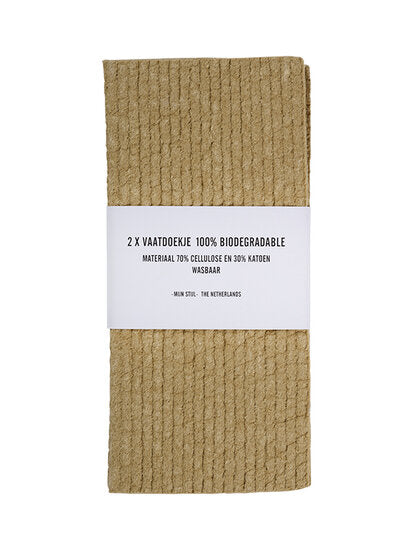 Mijn Stijl - Vaatdoek biodegradable donker beige s/2