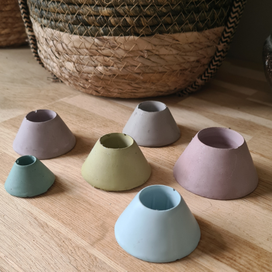 Kandelaar concrete set van 6 - kneusje