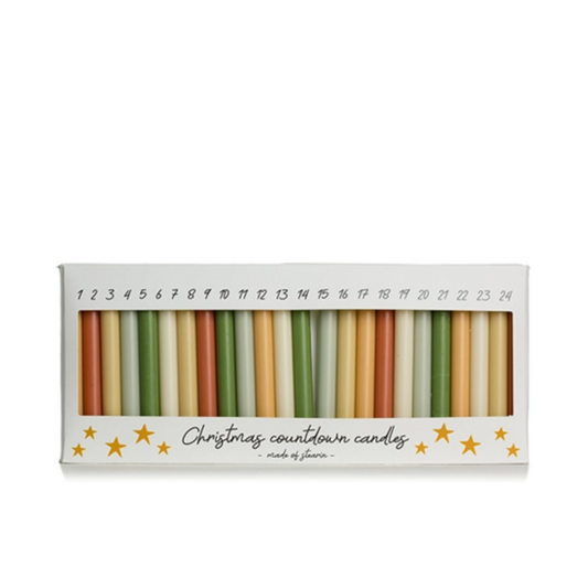 Rustik Lys Advent potloodkaarsjes multicolor 1,2 × 12 cm – 24 stuks