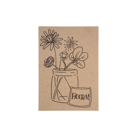 Mijn Stijl - Kaart met wilde bloemenmix Hoera
