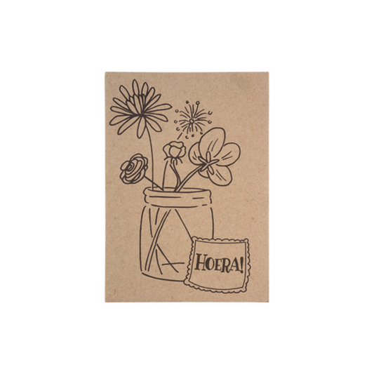 Mijn Stijl - Kaart met wilde bloemenmix Hoera