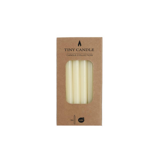 Potloodkaarsjes crème s/12