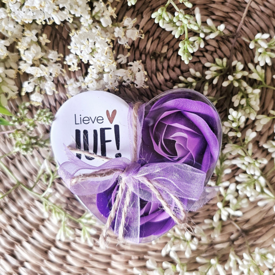 DistelRoos - Zeepbloemen Lavender, set van 3 - Lieve juf