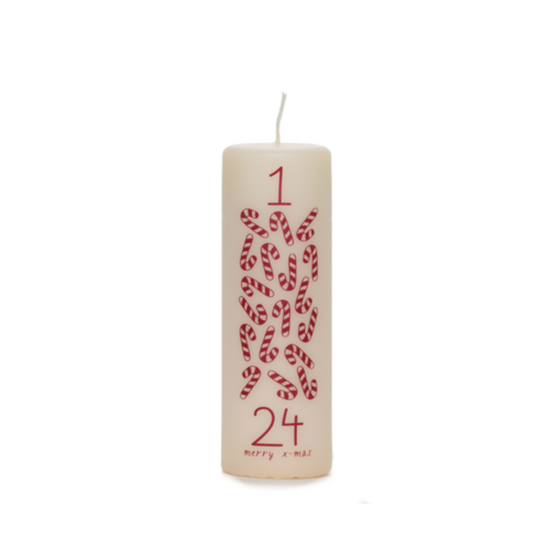 Rustik Lys - Adventkaars pilaar By Kimmi Candy cane