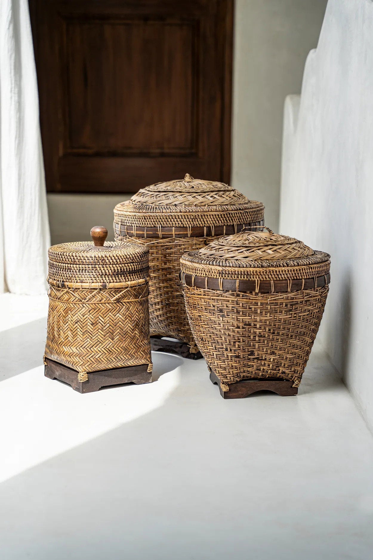 Bazar Bizar – Colonial Opbergmand Naturel bruin M – 35 × 40 cm
