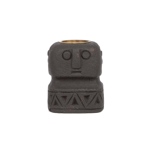 Bazar Bizar - Sumba Stone #26 Theelichthouder – Antraciet Zandsteen