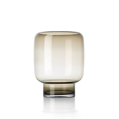 Bazar Bizar Smoky Cube vaas van gerecycled glas in bruin – 23 × 30 cm