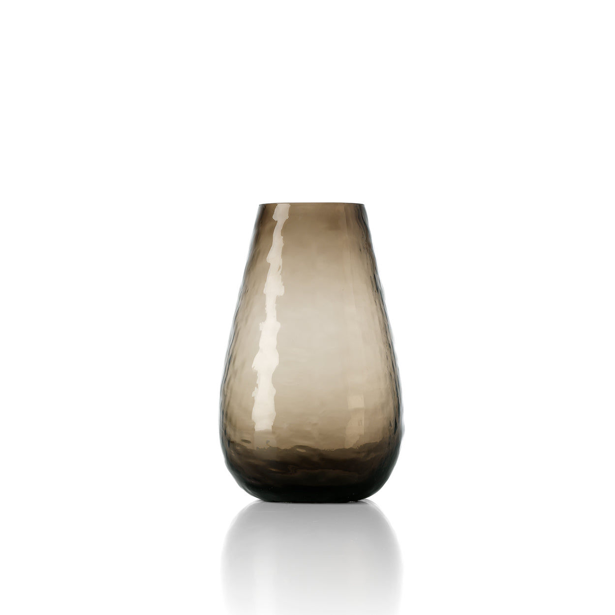 Bazar Bizar Organic Shape Vaas van gerecycled glas in bruin – 16 × 26 cm