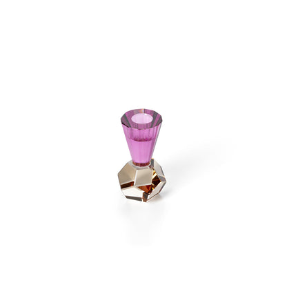 Bazar Bizar - Amethyst Flame Kandelaar – Paars & Amber Kristalglas