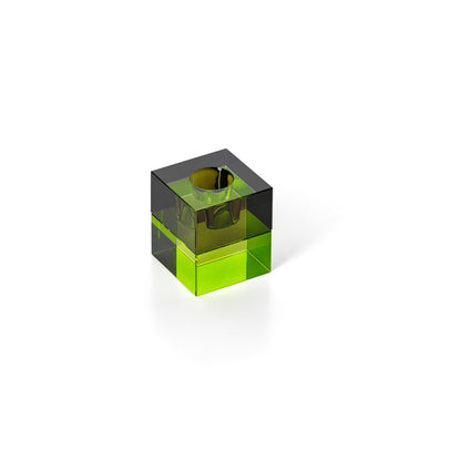 Bazar Bizar Gem Blocks Kandelaar – Smoke & Groen Recycled Glas