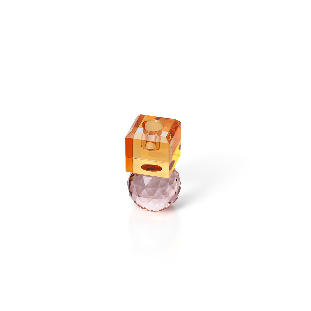 Bazar Bizar Citrine & Rose Quartz Kandelaar – Roze & Amber Glas