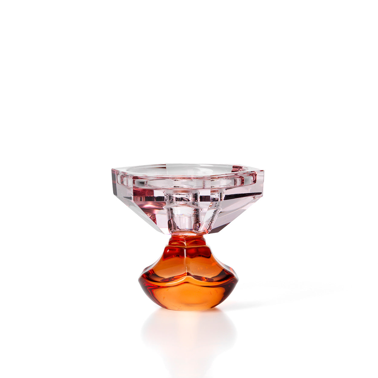 Bazar Bizar - Sunset Bloom Kandelaar – Roze & Amber Recycled Glas