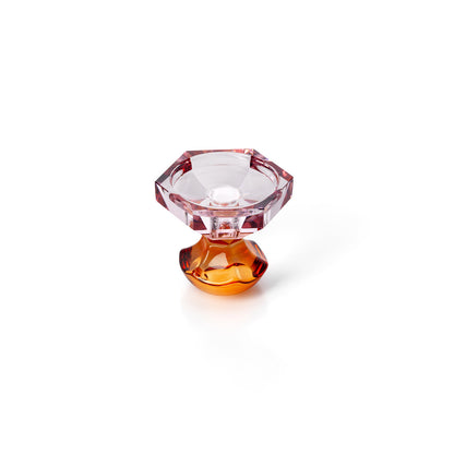 Bazar Bizar - Sunset Bloom Kandelaar – Roze & Amber Recycled Glas