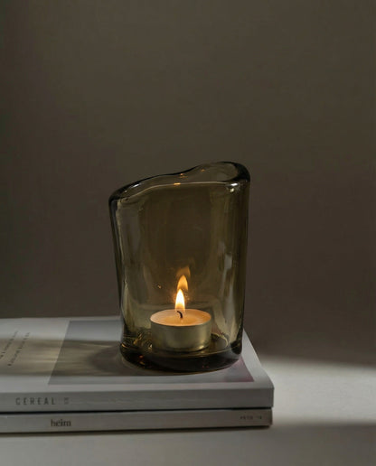Bazar Bizar - Nocturne Windlicht / Theelichthouder – Charcoal Glas