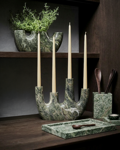 Bazar Bizar – Bidasar marmeren vaas – groen – hoog – productfoto 2