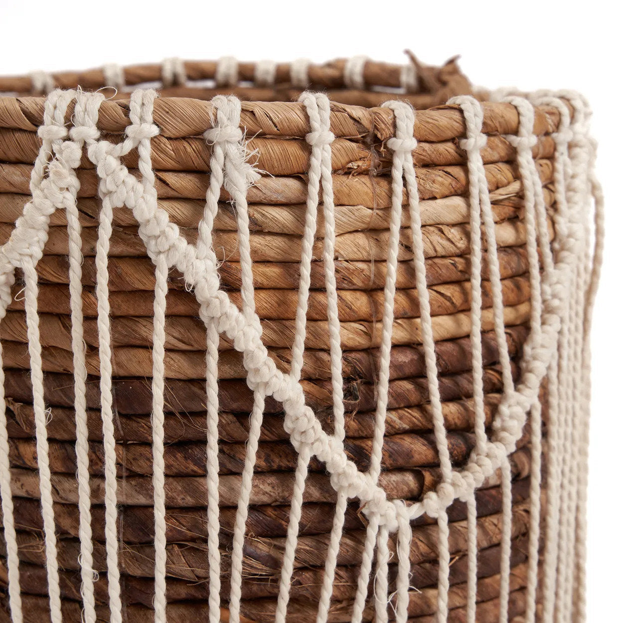 Bazar Bizar - Macra-Mazing Mand Naturel Wit L – 20 x 20 x 20 cm