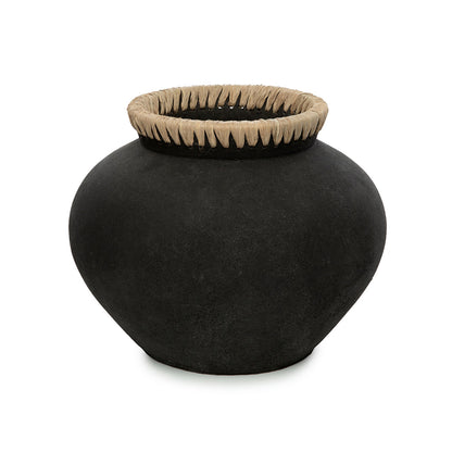 Bazar Bizar Styly vaas – zwart/naturel – L – productfoto 1