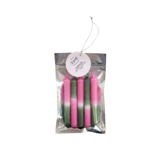 Elate & Co. - Potloodkaarsjes DIP DYE Roze-groen s/5