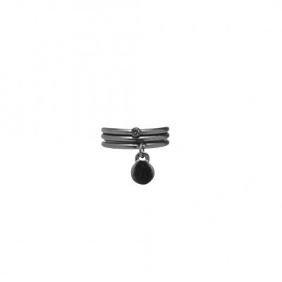 Lisbeth Dahl Copenhagen - Pinkringen zwart M (set van 3 stuks)