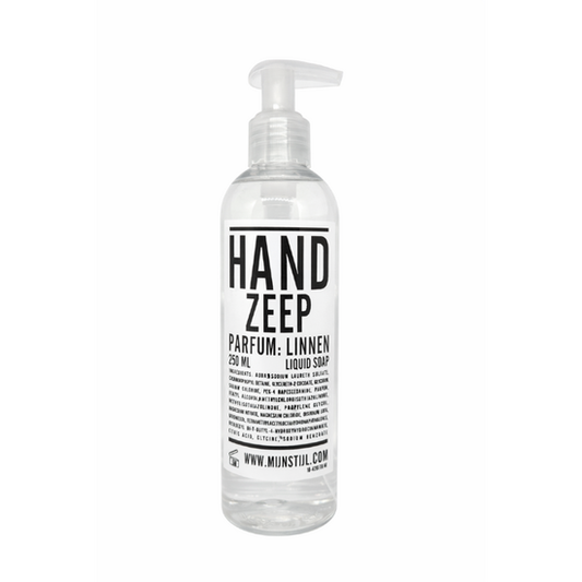 Mijn Stijl handzeep Linnen in 250 ml transparante fles met pompje