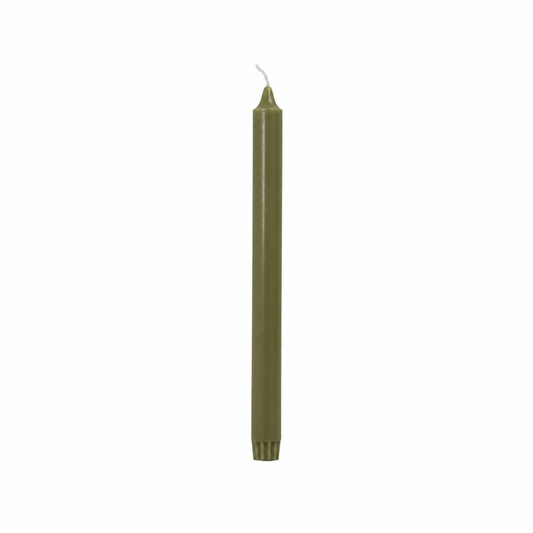 Rustik Lys stearine dinerkaars Mosgroen – donkergroene kaars 2,2 × 28 cm